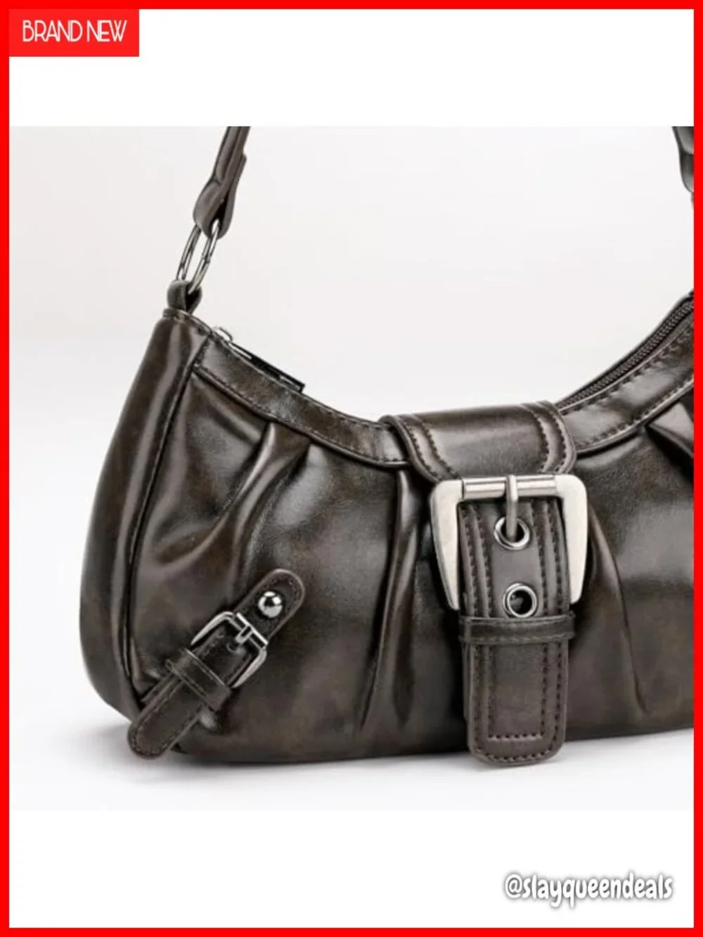 Vegan Leather Hobo Shoulder Bag Tote Purse with Zipper Pockets